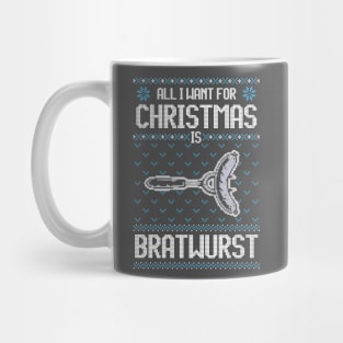 All I Want For Christmas Is Bratwurst - Ugly Xmas Sweater For Barbeque Lover Mug